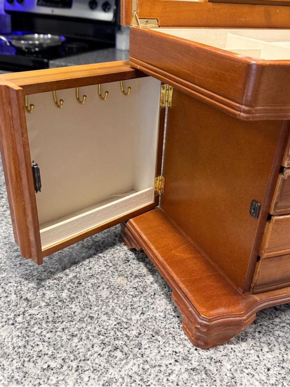 VTG Melin Wooden Jewelry Armoire Box Large Vanity Organizer 14